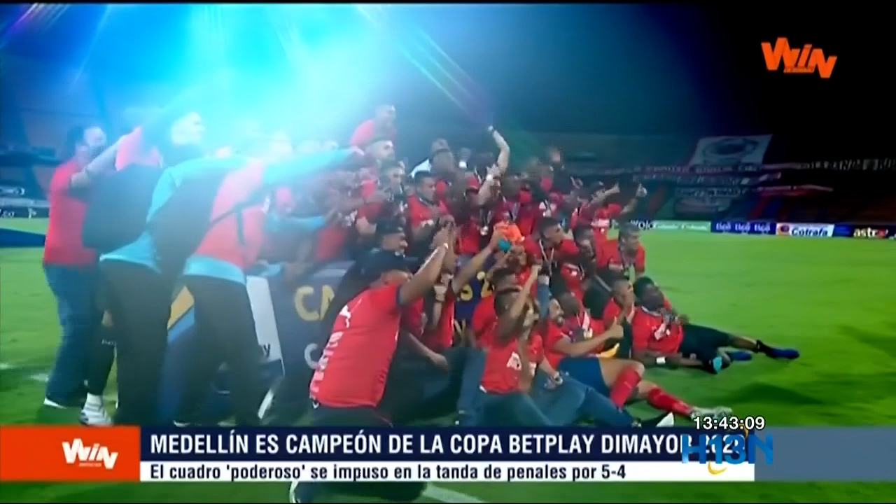 La ausencia de público en las graderías no opacó la felicidad de los jugadores del DIM celebración_dim