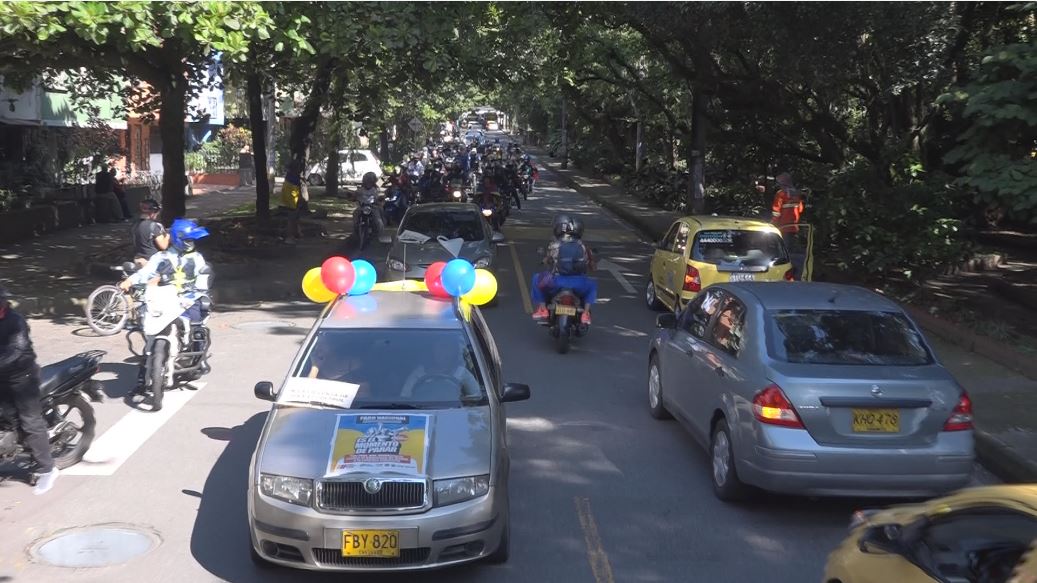 Caravana se unió al paro nacional y recorrió los barrios del occidente de Medellín marchas sanjavier