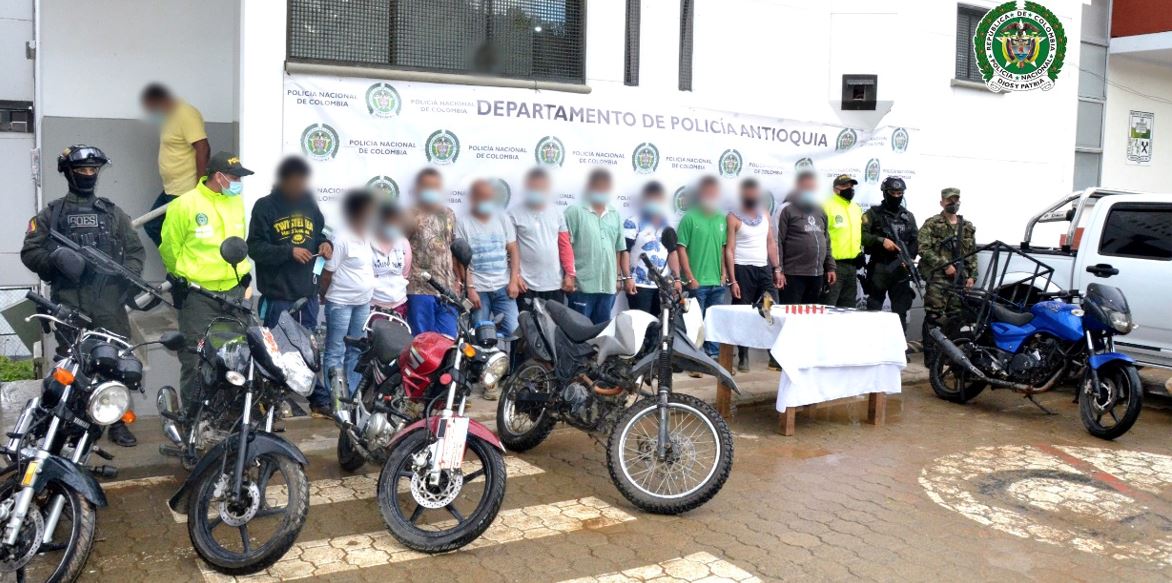 Capturan 43 personas en siete municipios de Antioquia poli antioquia