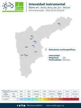 Evento sísmico de magnitud 5.6 se registró al Sur de Bolívar 1 Evento sísmico