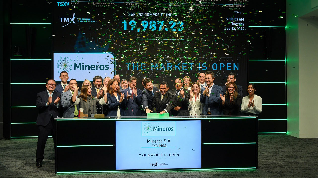 Mineros S.A abrió mercado accionario en Bolsa de Valores de Toronto Mineros