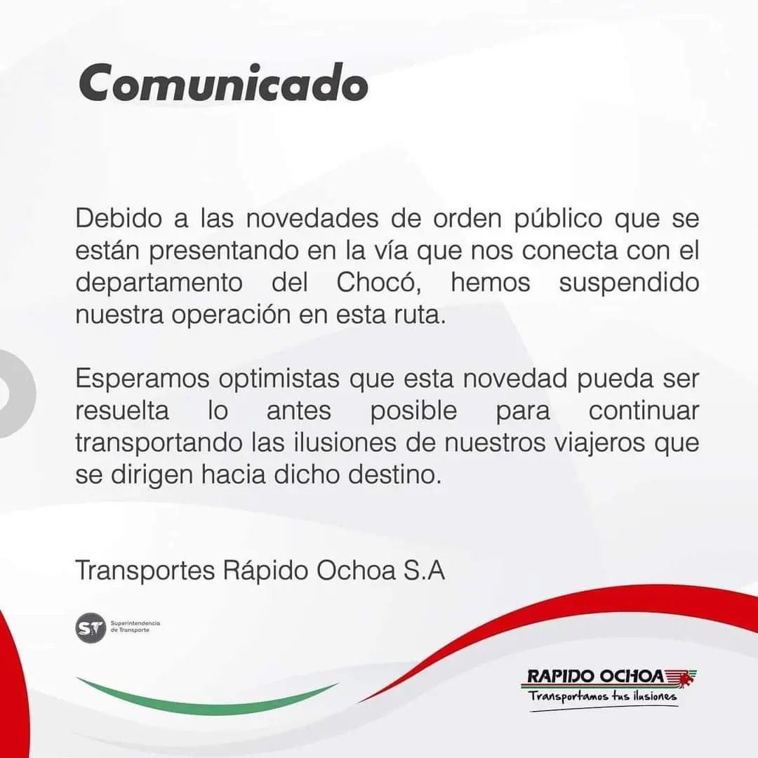 Cortesía Rápido Ochoa