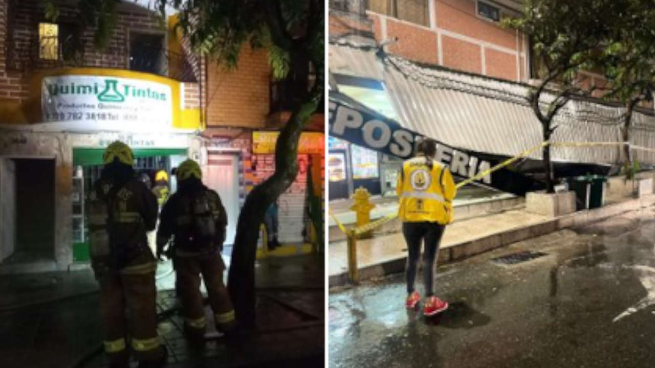 Bomberos atendieron anoche en simultáneo 2 emergencias en Medellín Emergencias