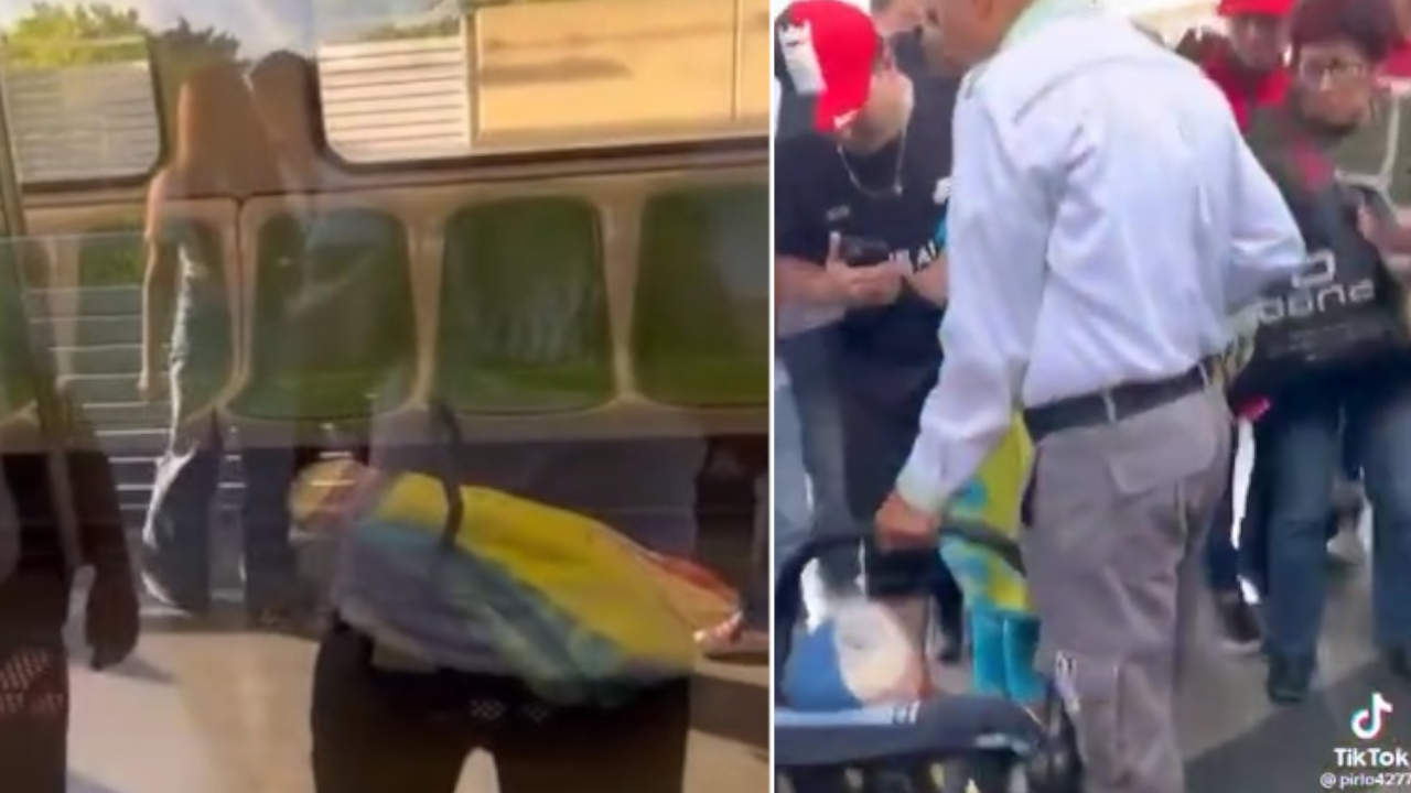 Indignación por usuarios de Metro, por carrito de bebé que fue lanzado a una de las líneas Metro