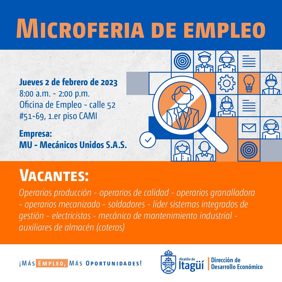 Micro feria de empleo con cerca de 40 vacantes el 2 de febrero en Itagüí 1 327896594 1363101247850140 3750388530080516901 n