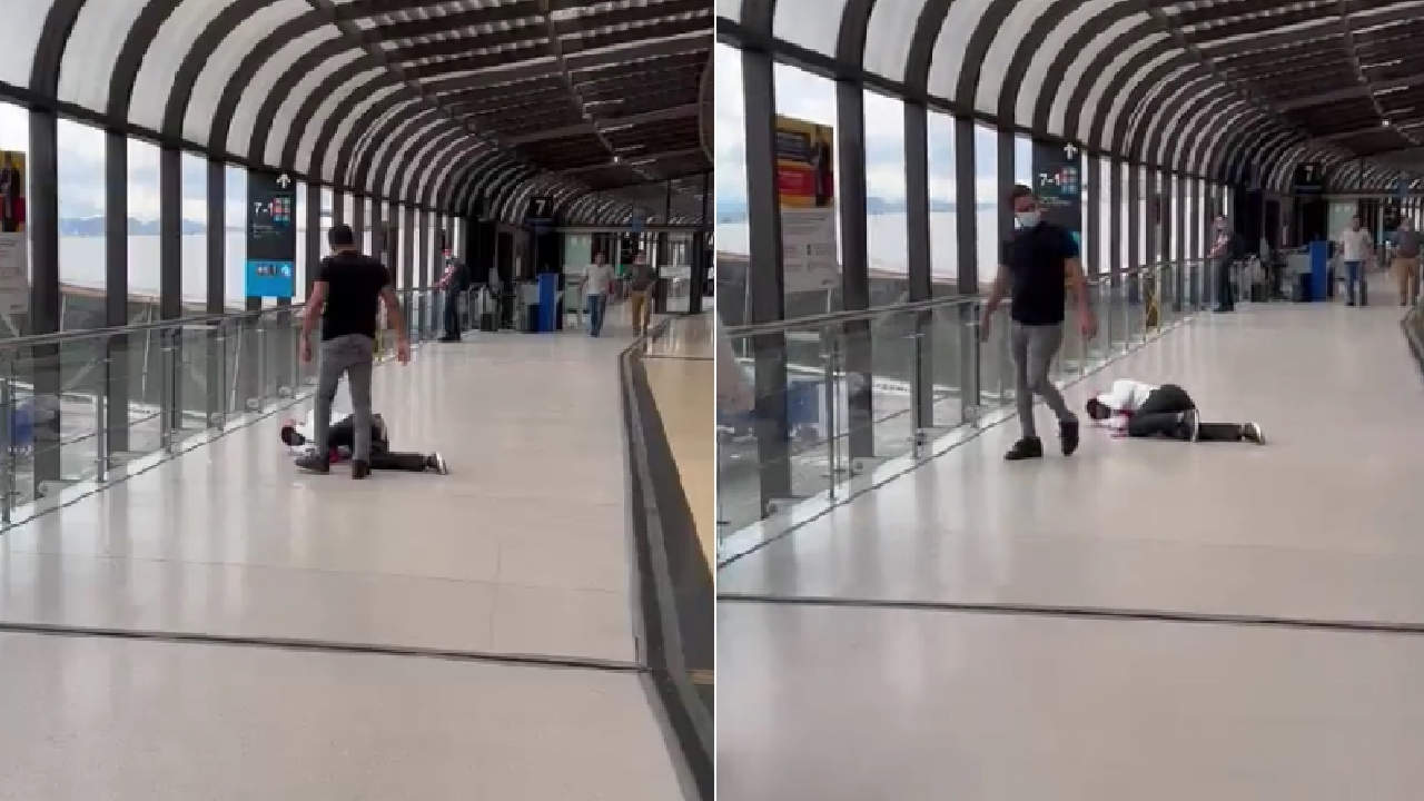 Pasajero agrede a empleado de una aerolinea pasajero agrede a empleado de aerolinea