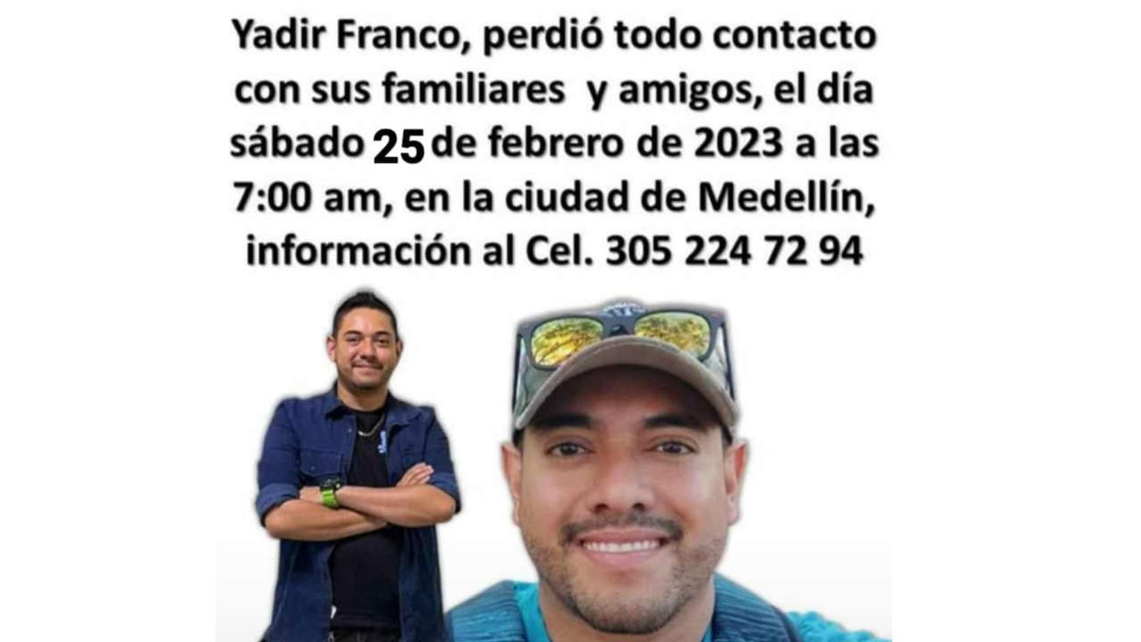 Yadir Franco desaparecido