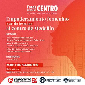 Habrá foro de empoderamiento femenino en el centro de Medellín 1 “Foros desde el Centro: Propuestas para una mejor ciudad”