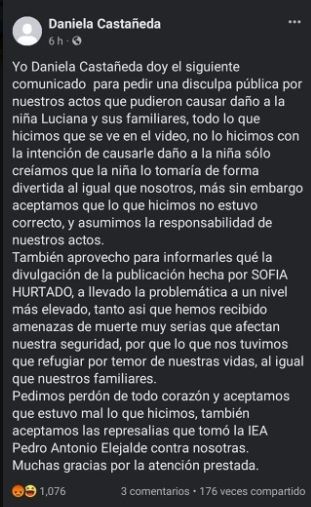 Estudiantes que le hicieron bullying a menor, piden disculpas y dicen estar amenazadas 2 WhatsApp Image 2023 04 18 at 7.06.54 AM