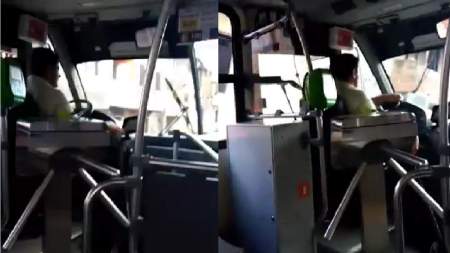 En plena ruta conductor de bus del Metro, dedica serenata a las madres pasajeras