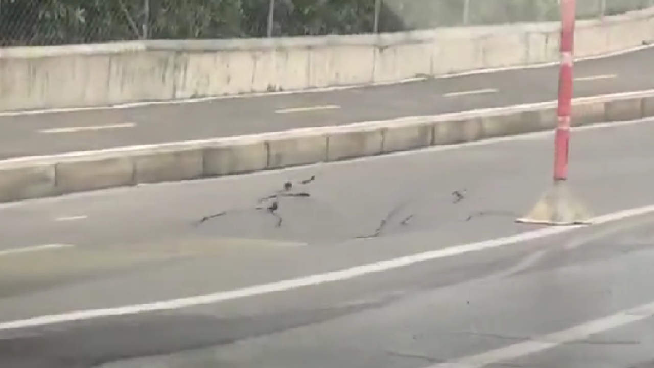 Vía en Rodeo Alto, presenta hundimiento