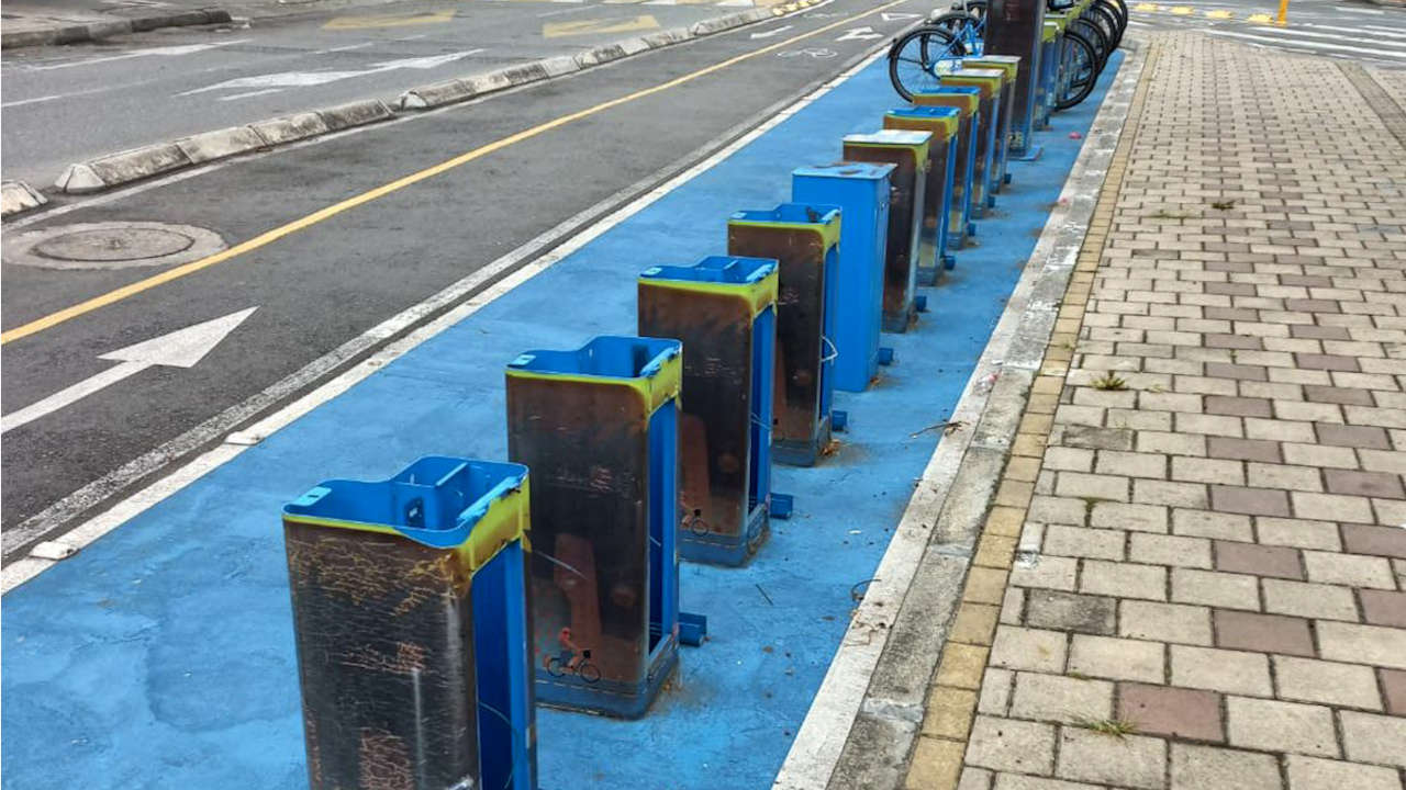 Estación EnCicla de Unicentro vandalizada desde hace dos meses