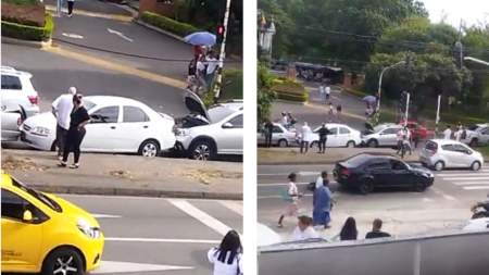 Accidente múltiple a la entrada del cementerio Campos de Paz