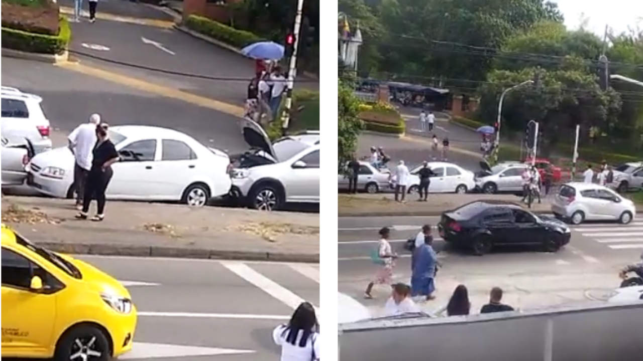 Accidente múltiple a la entrada del cementerio Campos de Paz