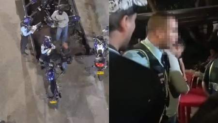 Mientras les inmovilizan las motos, se enfrentan con los agentes de tránsito