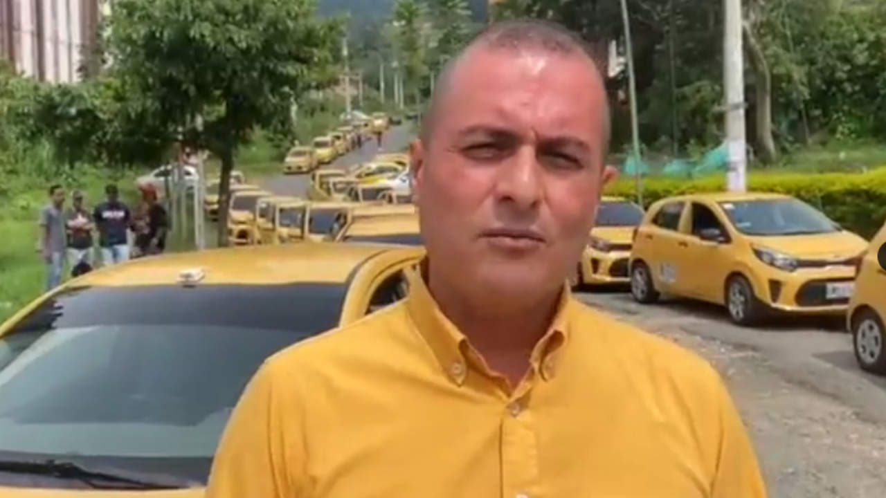 Se registra manifestación de taxistas en el municipio de Caldas