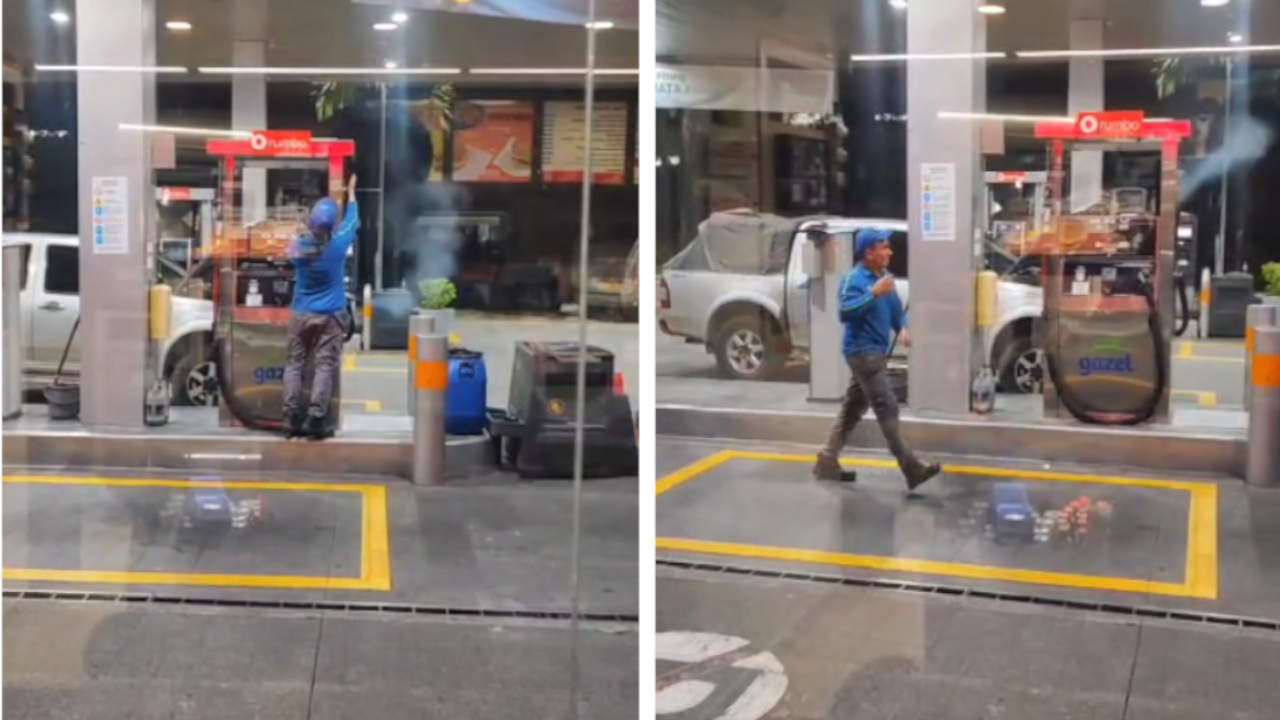 ¡Uy qué peligro! Se presentó una fuga de gas en una estación de gasolina del Poblado