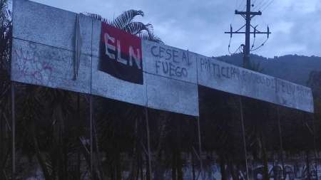 Aparece bandera del ELN en Caldas, Antioquia Aparece bandera del ELN en Caldas, Antioquia