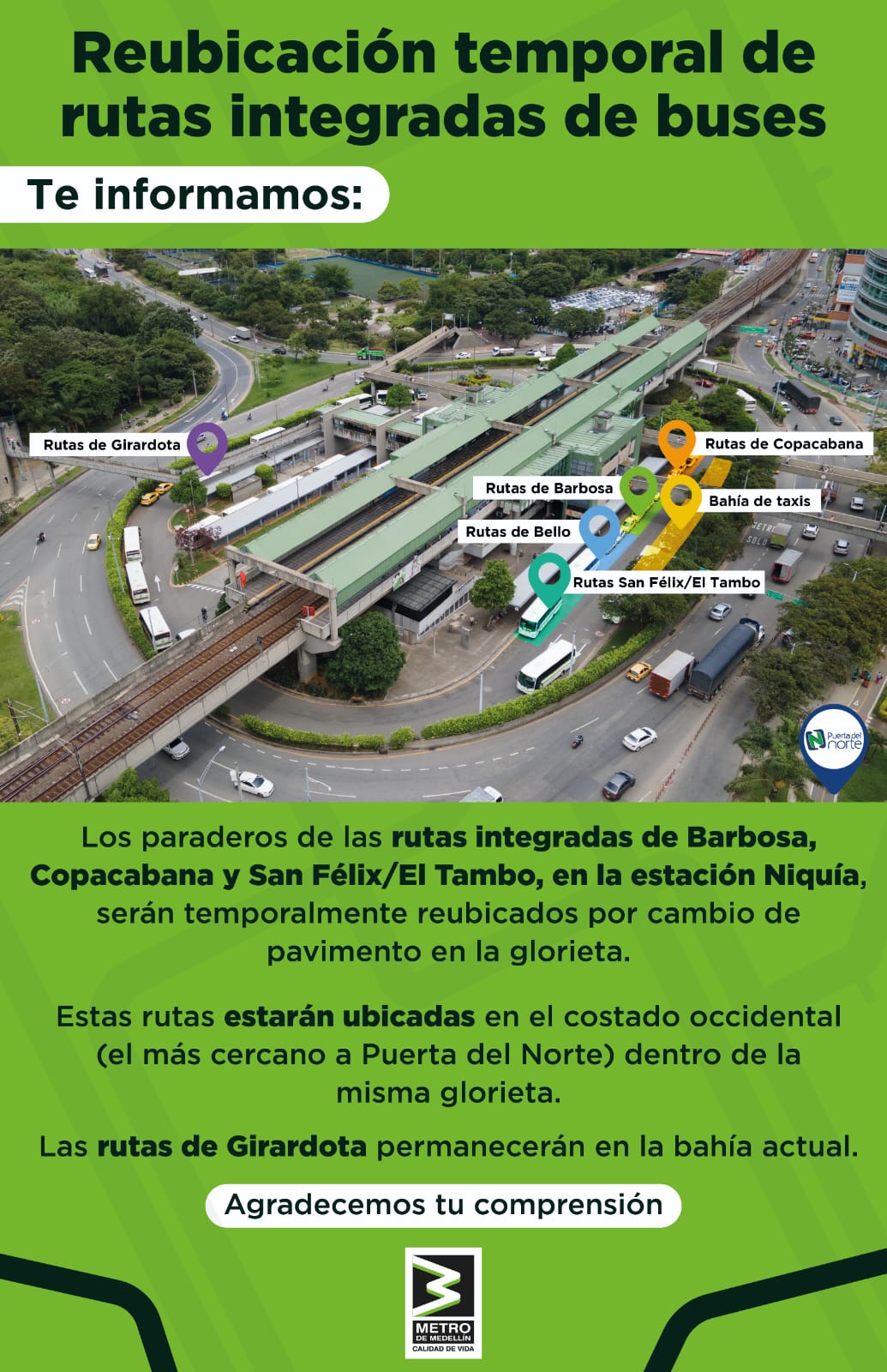 Habrá reubicación temporal en paraderos de buses de la estación Niquía 1 WhatsApp Image 2023 07 14 at 8.25.23 AM