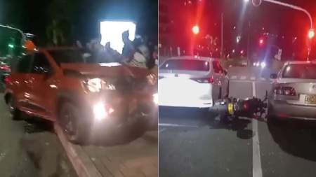 Vehículo pierde el control y causa accidente de tránsito múltiple en Los Balsos