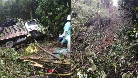 Camión que transportaba cerveza rodó por un abismo en Caramanta