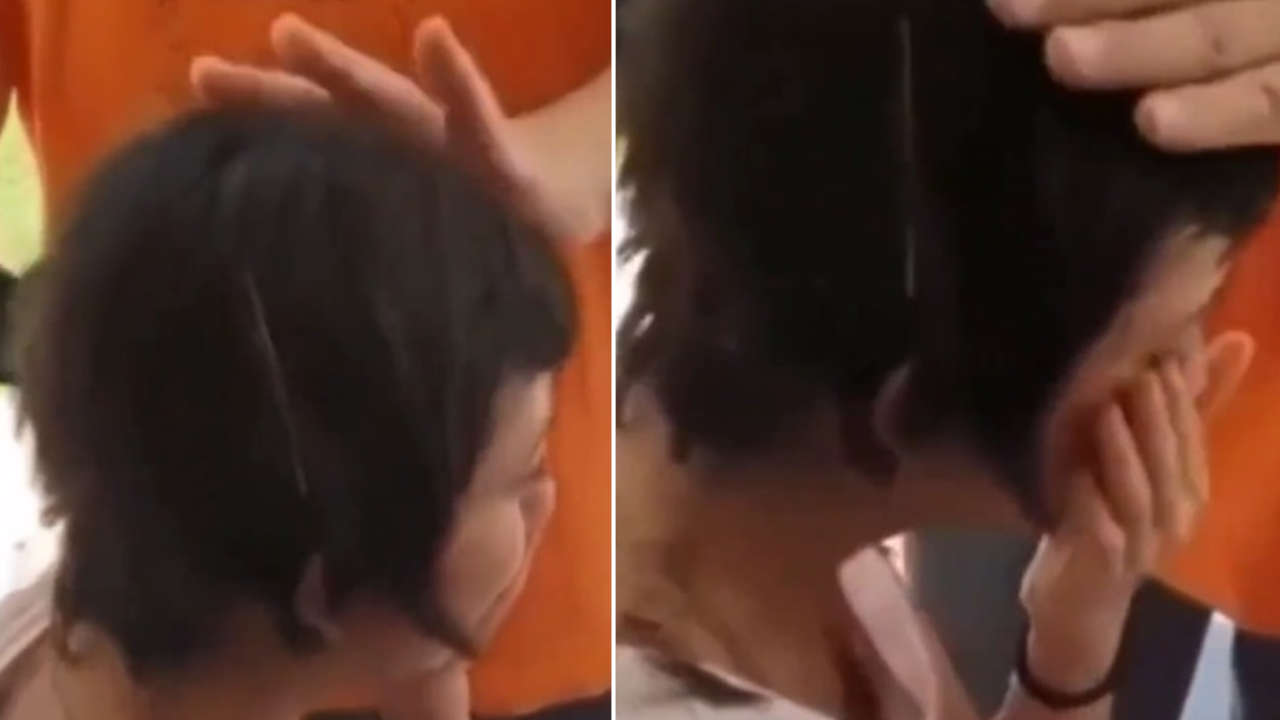 Le rapó la cabeza a su hija porque se burló de otra joven con cáncer rapo-cabeza-hija
