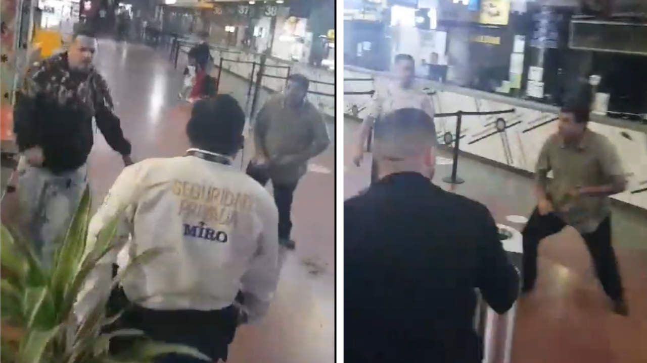 No paran las riñas: dos sujetos se fueron a los golpes en la Terminal del Sur de Medellín No paran las riñas: dos sujetos se fueron a los golpes en la Terminal del Sur de Medellín