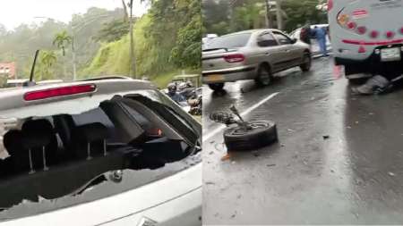 Atención: se registró fuerte balacera y accidente de tránsito ocurrido en la vía Las Palmas