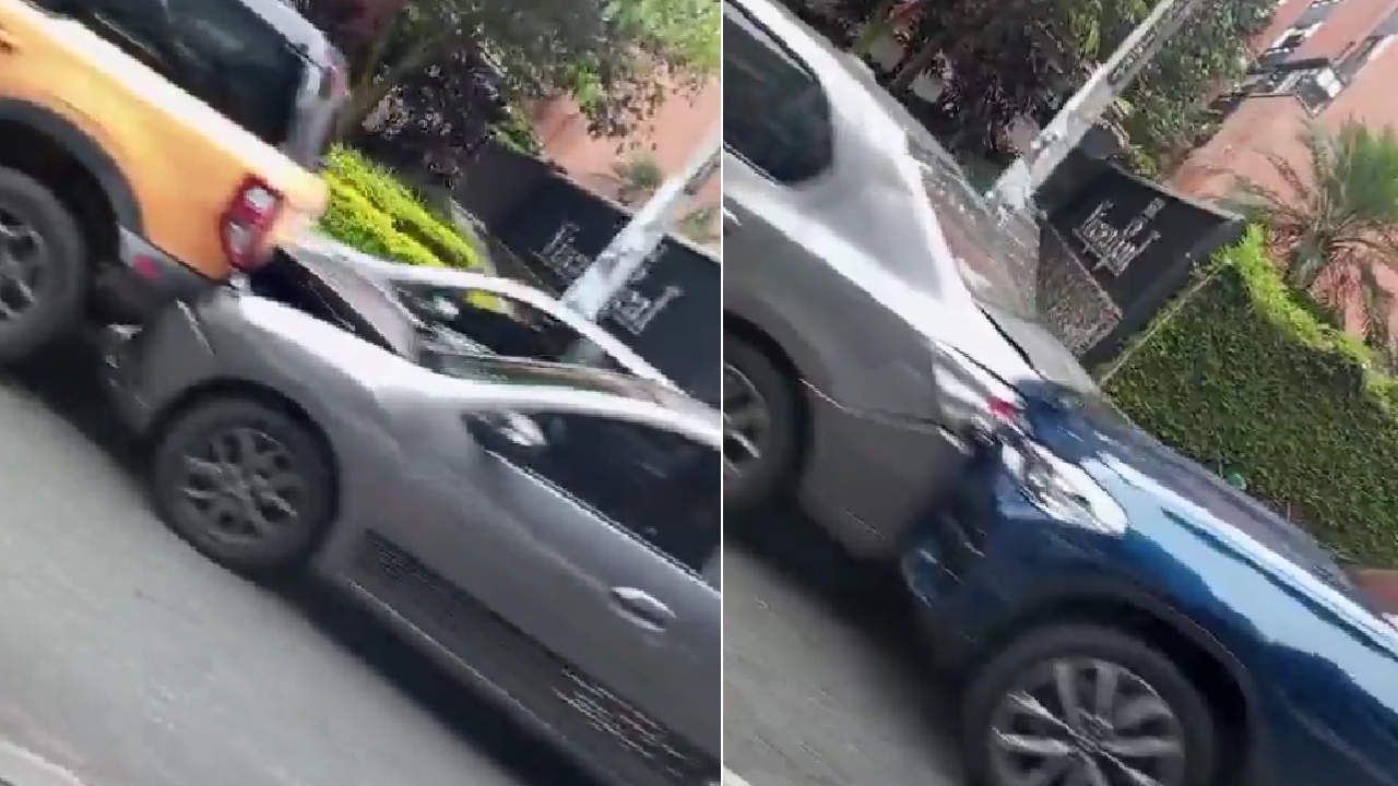 Cinco carros involucrados en un accidente de tránsito en El Poblado