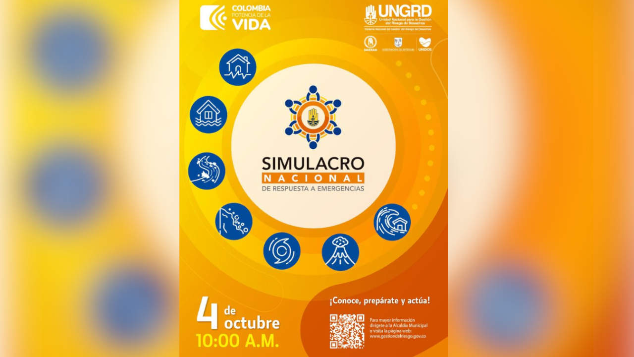 Mañana, 04 de octubre, habrá Simulacro Nacional de Respuesta a Emergencias