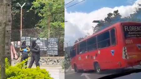 Encapuchados cierran la calle Barranquilla a la altura de la U de A