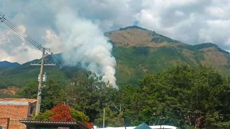 Emergencia en Bello: Bomberos trabajan para controlar un incendio forestal incendio-cerro-quitasol-bello