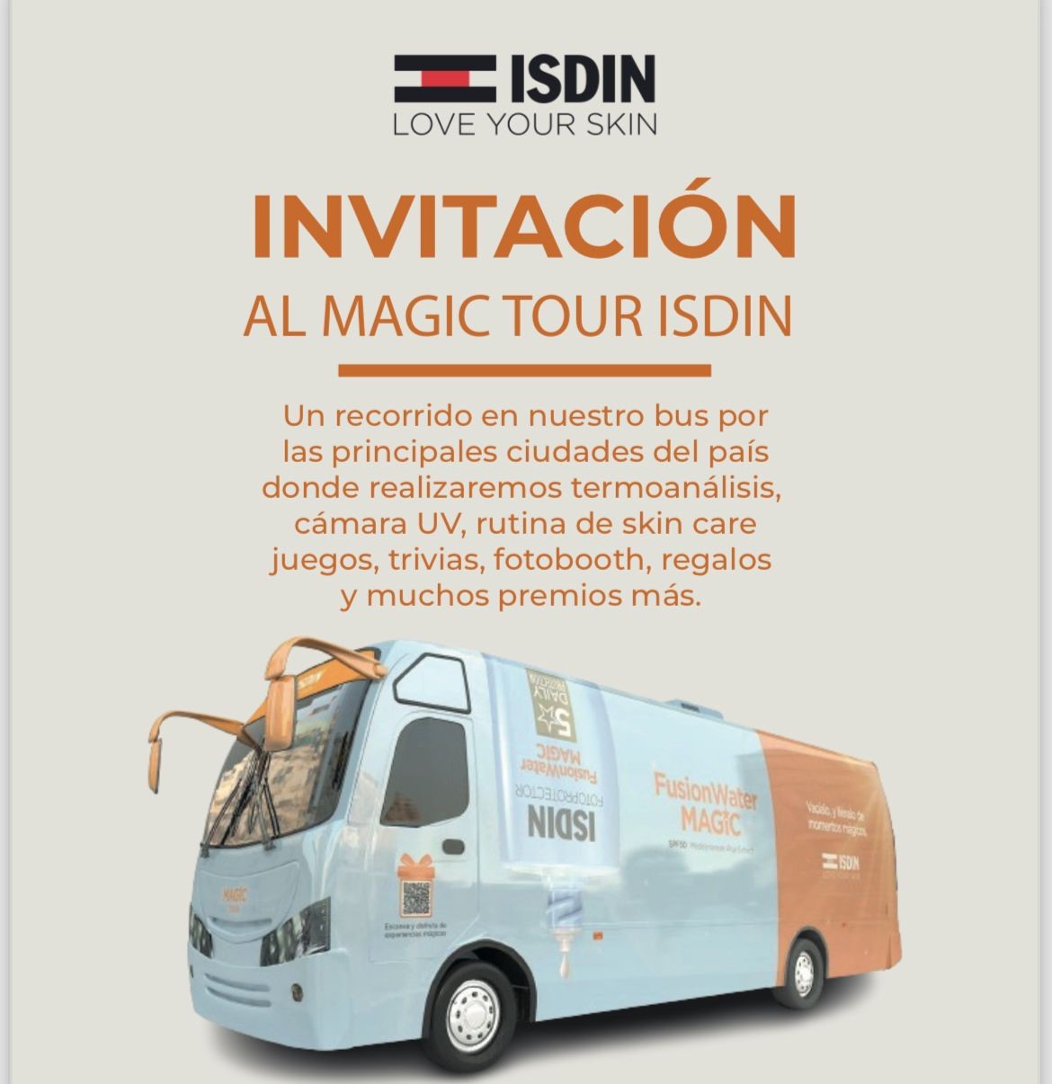 Invitación al bus de la salud de la piel