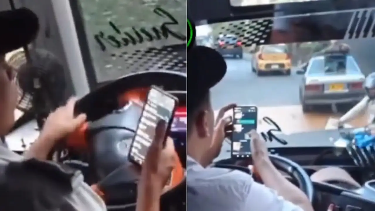 Bello: conductor de una ruta de servicio público fue grabado mientras guasapeaba Conductor de Bus Bello