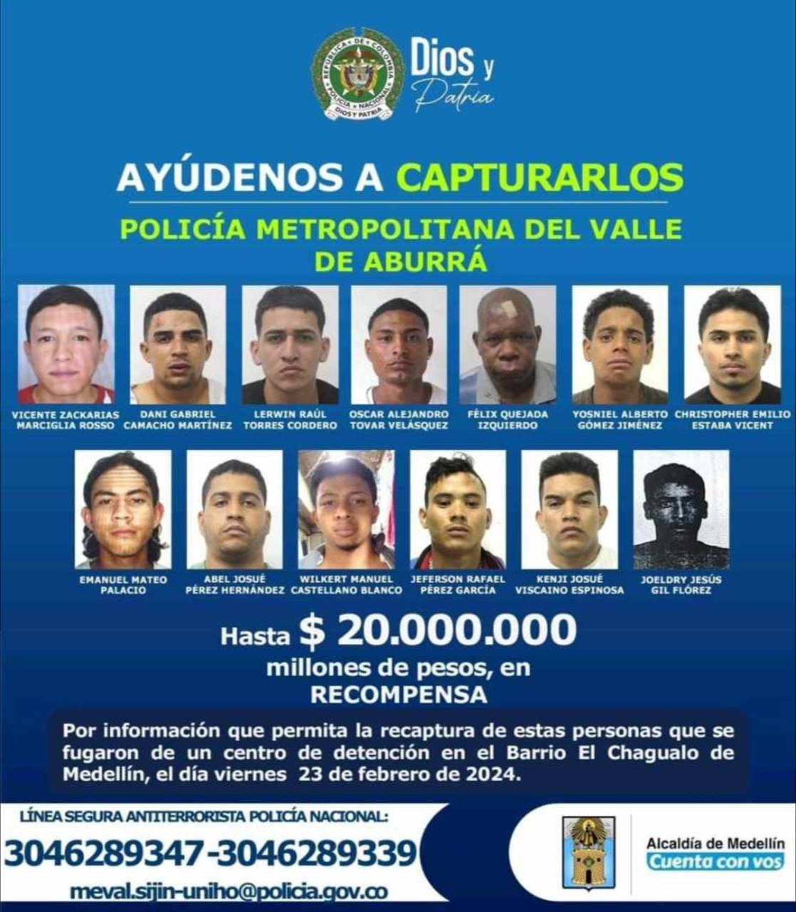 Estos son los presos que se fugaron CTP en Medellín 1 GHDJBKTXYAA l d