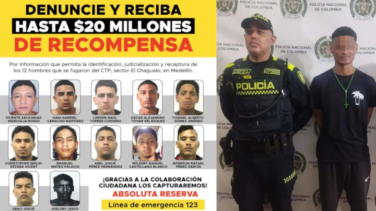 Venezolano recapturado tras la fuga de presos en Medellín se escondía en un inquilinato