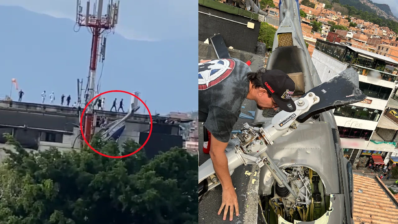 ¡Atención! Un helicóptero se estrelló en zona residencial de Manrique, comuna 3 de Medellín helicoptero-accidente-medellin-manrique