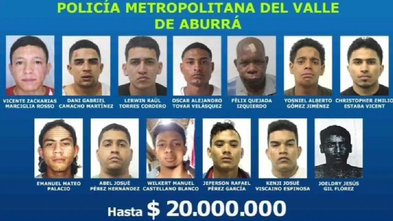 Estos son los presos que se fugaron CTP en Medellín recompensa