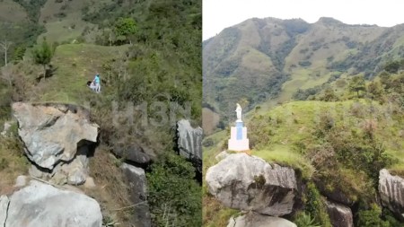 La Virgen se desplomó junto con la gigantesca piedra que cayó sobre la vía El Hatillo – Donmatías virgen-barbosa-hatillo