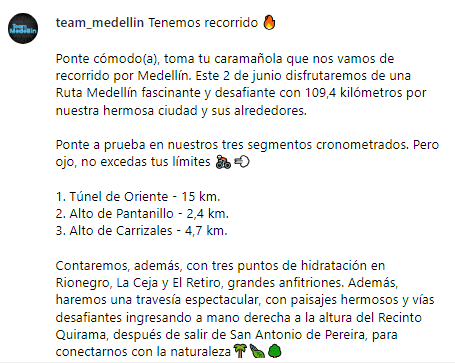 Recorrido Ruta Medellín 2024