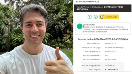 Exalcalde Daniel Quintero consignó el millón de pesos "que dijo Uribe" pero puso varias condiciones