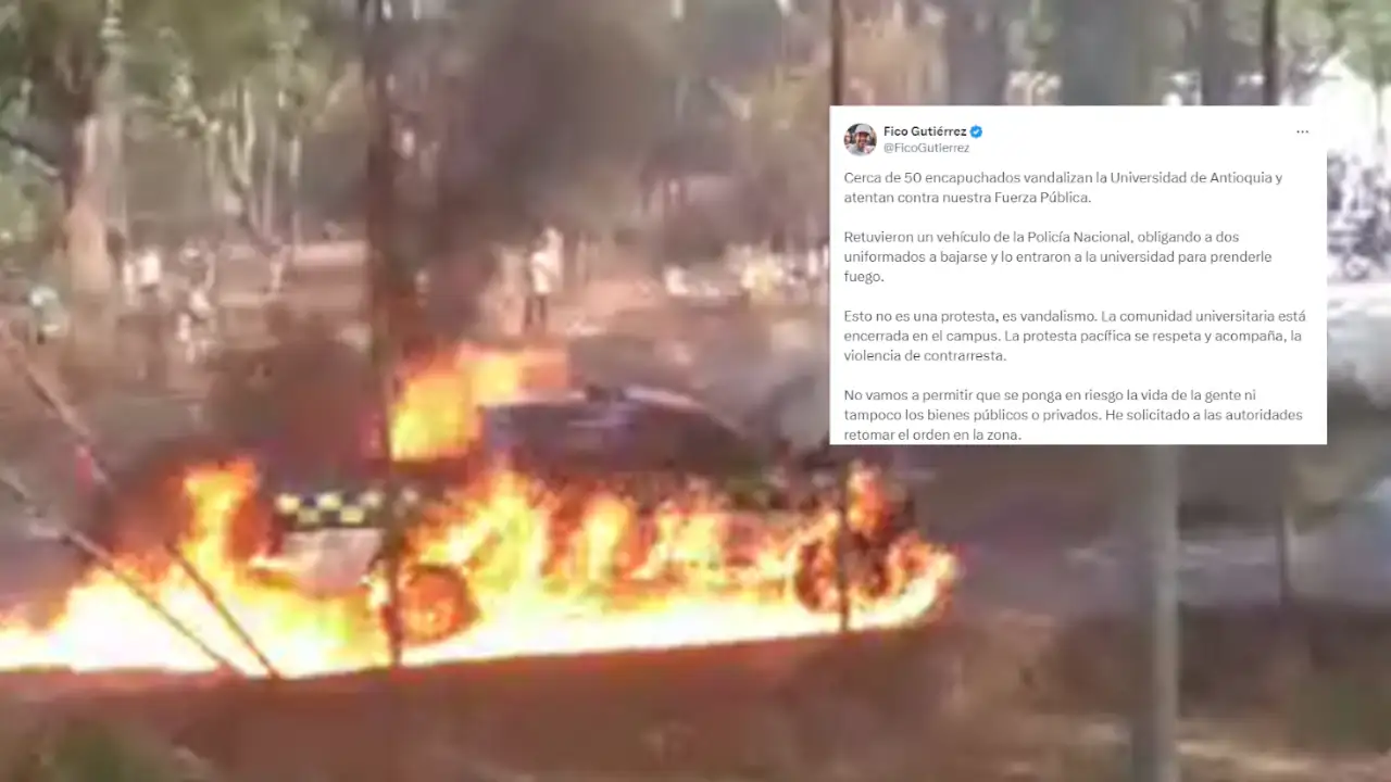 “Esto no es una protesta, es vandalismo”: Alcalde de Medellín tras lo ocurrido en la Universidad de Antioquia “Esto no es una protesta, es vandalismo”: Alcalde de Medellín tras lo ocurrido en la Universidad de Antioquia