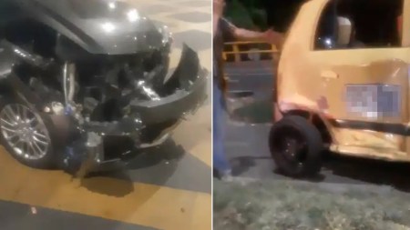 Un taxi y un vehículo particular chocaron por la Iguaná