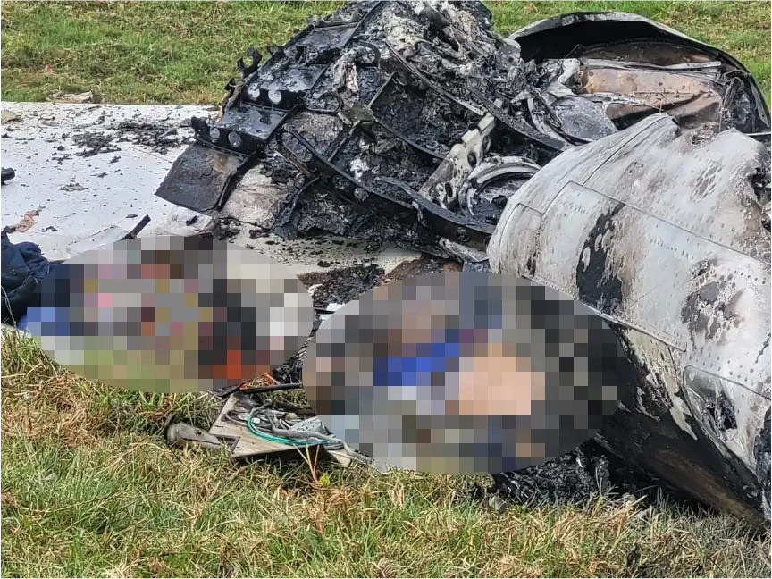 Estas son algunas de las imágenes del accidente de la aeronave en Antioquia 3 Foto tomada de redes sociales: accidente aeronave ambulancia en jurisdicción de Yarumal y Santa Rosa de Osos