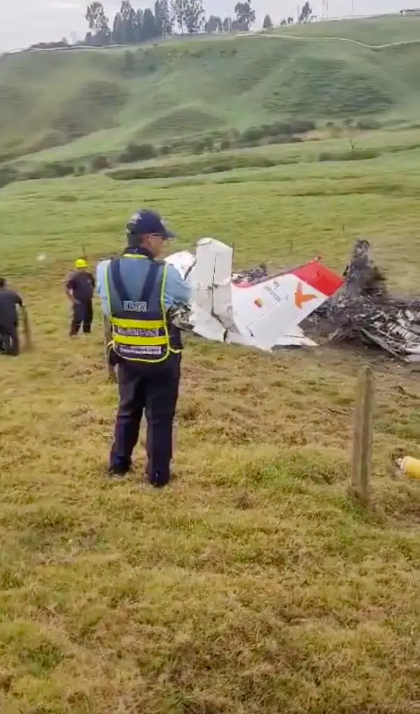 Estas son algunas de las imágenes del accidente de la aeronave en Antioquia 1 Foto tomada de redes sociales: accidente aeronave ambulancia en jurisdicción de Yarumal y Santa Rosa de Osos