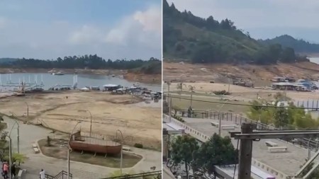 Impactante video de la sequía en el embalse de Guatapé