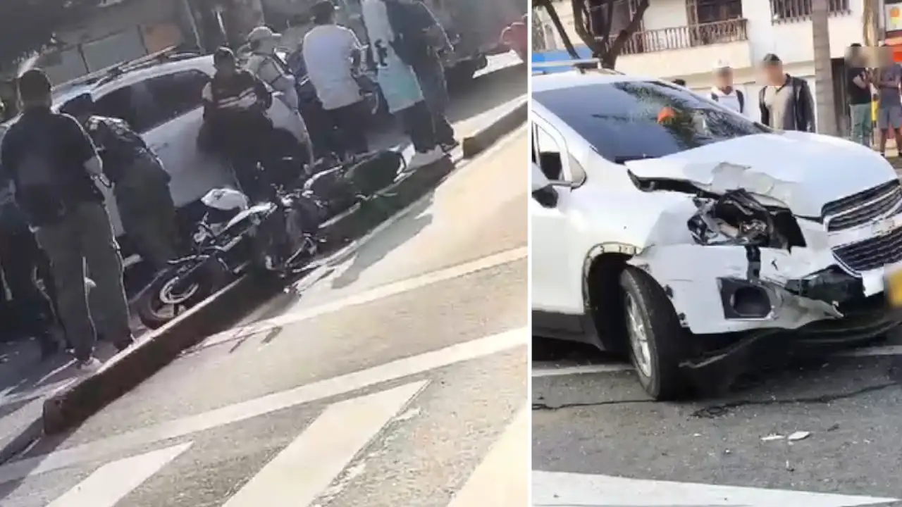 Un-taxi-tres-motos-y-dos-carros-particulares-chocaron-cerca-al-parque-de-Belen