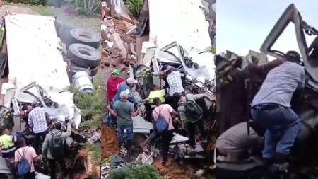 conductor de volqueta atrapado tras accidente en palmas 2