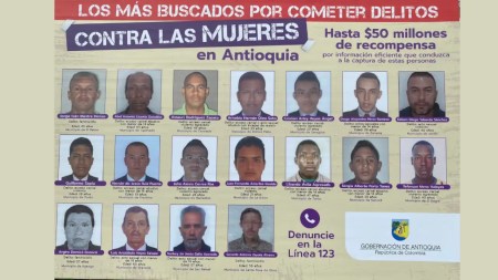 ¡Atención! Este es el cartel de los más buscados por cometer delitos contra las mujeres en Antioquia