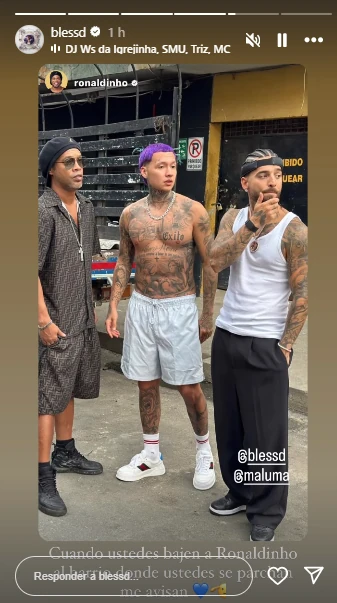 Blessd reúne a Ronaldinho y Maluma en Barrio Antioquia